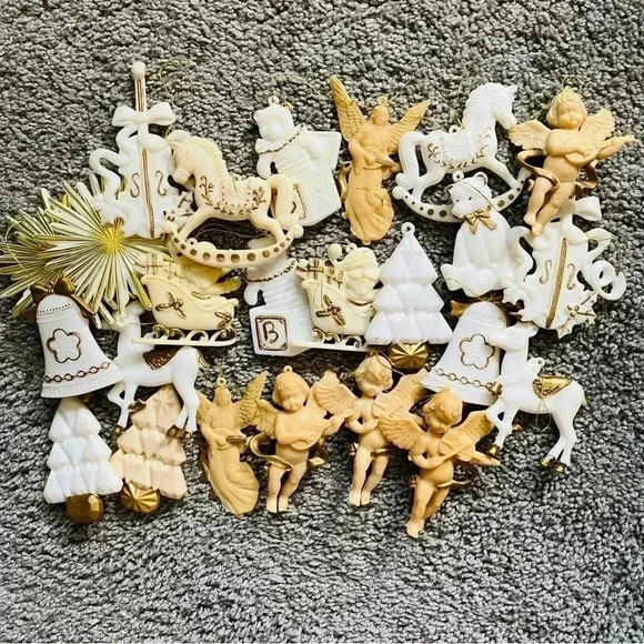 Vintage Germany Celluloid Plastic‎ Christmas Ornaments Lot of 24